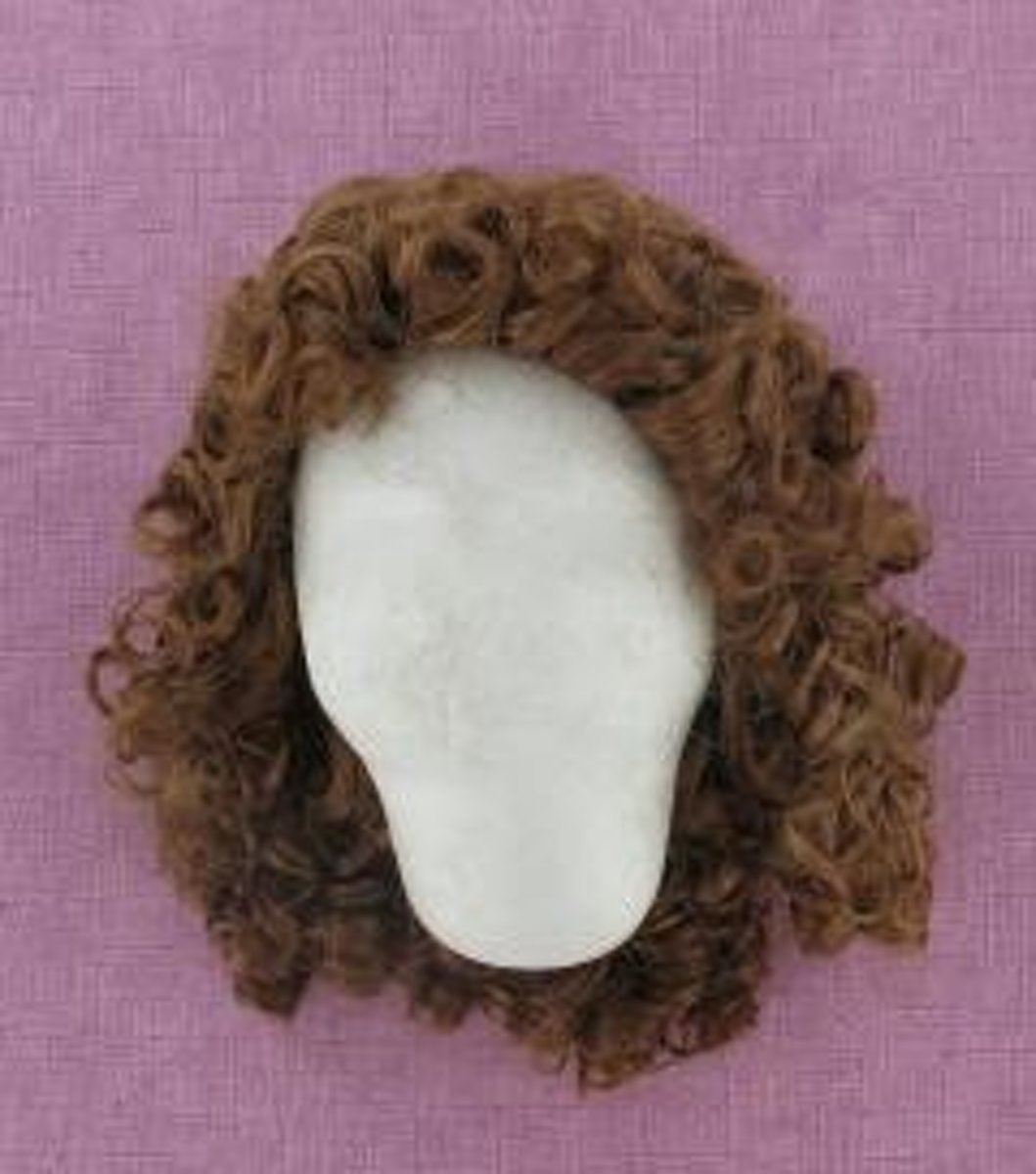 KH. Pruik, [ Poppenpruik ] Afro-Look, 29-32 Hoofdomvang, Goudblond. 54-407-29B.